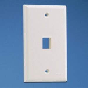 Placa de Pared Vertical, Salida Para 1 Puerto Keystone, Color Blanco Mate