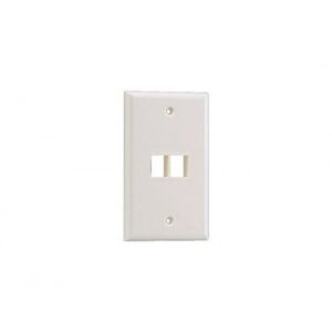Placa de Pared Vertical, Salida Para 2 Puertos Keystone, Color Blanco