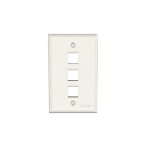 Placa de Pared Vertical, Salida Para 3 Puertos Keystone, Color Blanco Mate