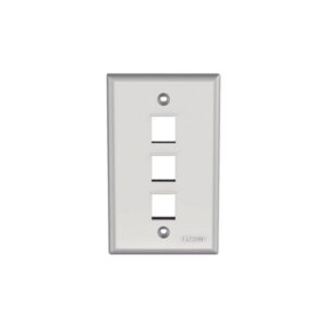 Placa de Pared Vertical, Salida Para 3 Puertos Keystone, Color Blanco