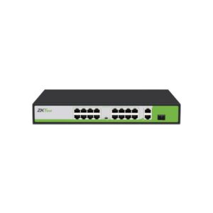 Switch PoE ZKTeco PE162200C 16 Puertos Fast Ethernet PoE+ 30W 2 RJ45 Gigabit SFP 1G Hasta 250 Metros
