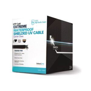 Bobina de Cable 305 Metros (1000 Pies) Cat6, 24 AWG, Climas Extremos, Color Negro, Sin Blindar, para Intemperie