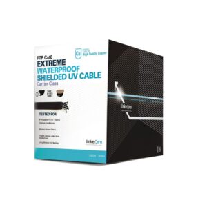 Bobina de Cable de 305 Metros (1000 Pies), Cat5e, Color Negro, Sin Blindar, para Aplicaciones de Videovigilancia, Redes de Datos. Uso en Intemperie