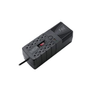 Regulador Electrónico de Voltaje VICA T-02 1200VA / 700W con 8 Contactos y Protección RJ11