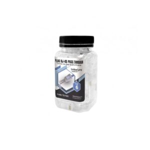 Bote con 100 Plugs Pass Through RJ45 Cat6 sin Blindaje, Chapado de Oro a 30 Micras para Durabilidad Extrema
