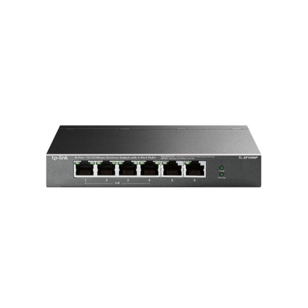 Switch PoE TP-Link TL-SF1006P No Administrable 6 Puertos Fast Ethernet 4 PoE 67W Modo Extendido 250m