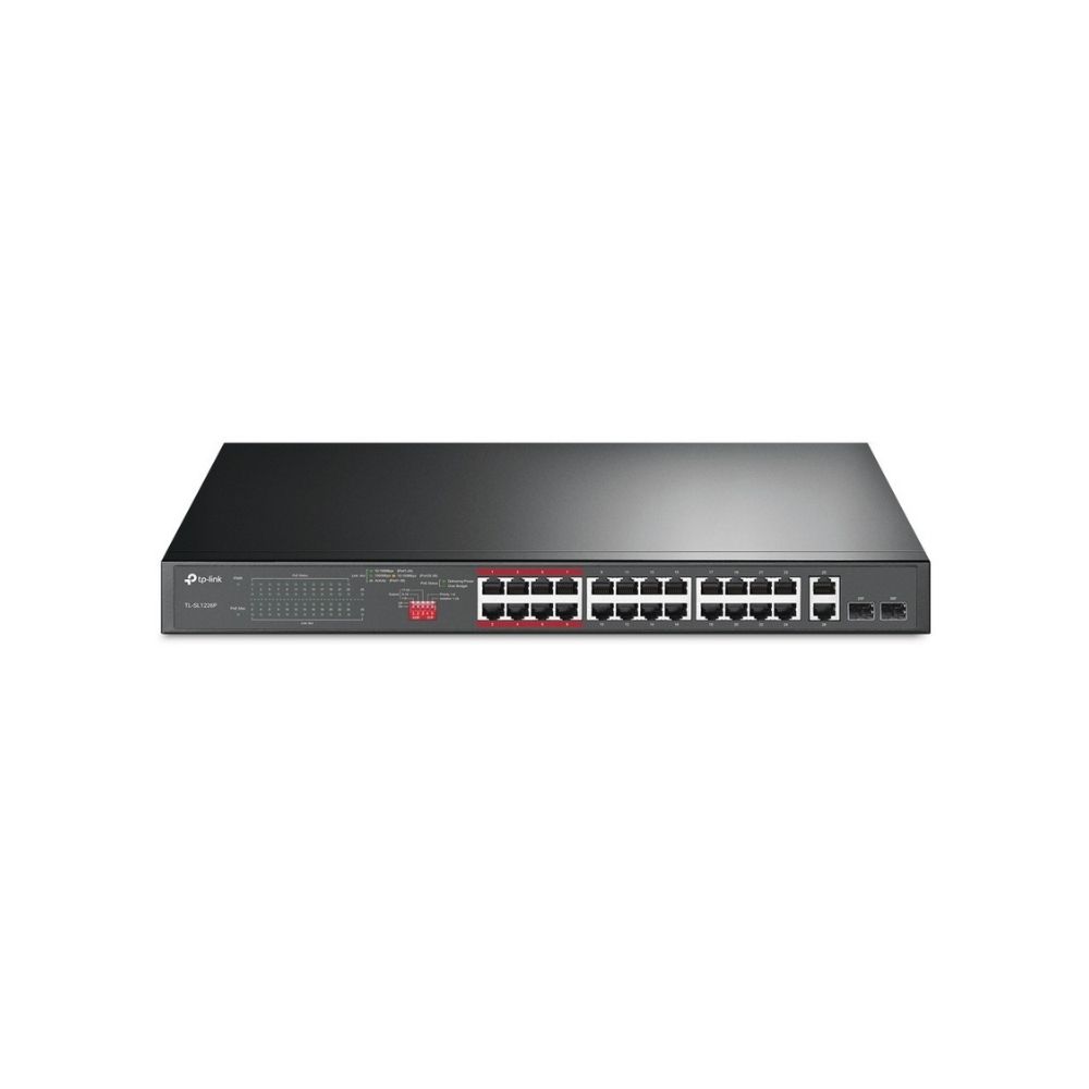 Switch PoE+ TP-Link TL-SL1226P No Administrable 26 Puertos 250W 2 SFP PoE Extendido 250m