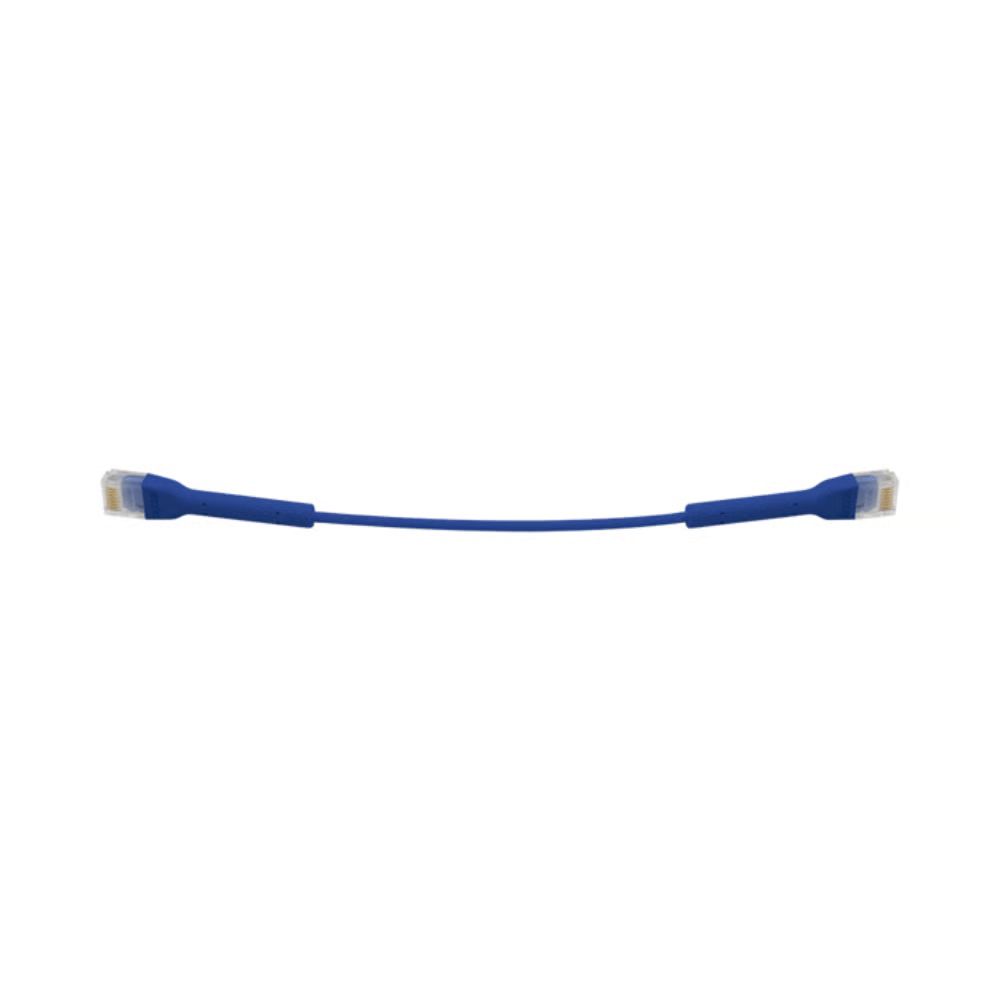 Cable Patch UniFi Cat6 Ultradelgado GbE 0.1 Metros Color Azul con Botas Flexibles