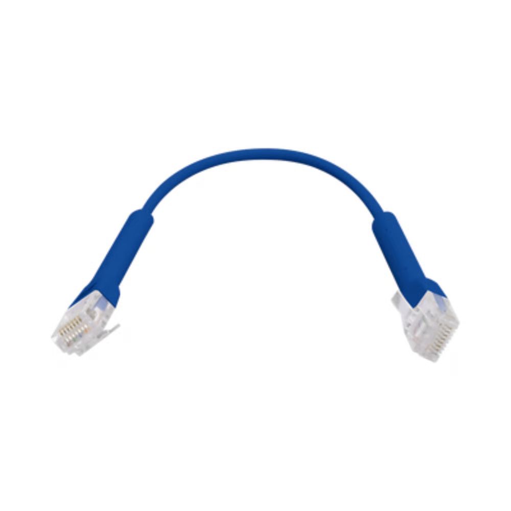 Cable Patch UniFi Cat6 Ultradelgado GbE 0.1 Metros Color Azul con Botas Flexibles - Imagen 2
