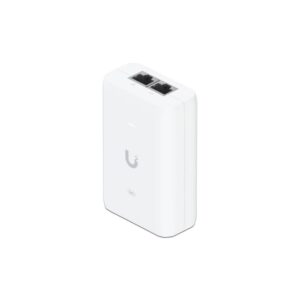 Inyector PoE+ Ubiquiti U-POE+ 48V 30W IEEE 802.3af/at para APs, Cámaras y Control de Acceso