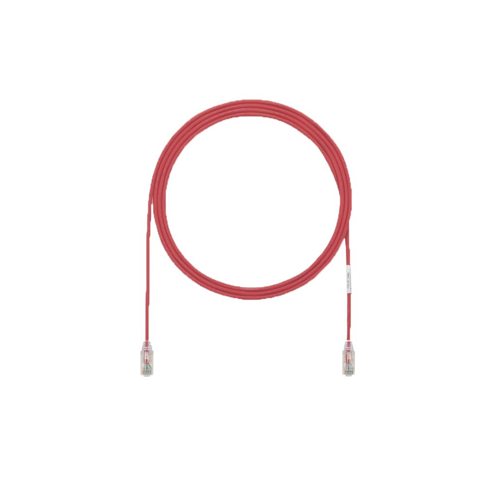 Cable de Parcheo UTP Cat6A CM/LSZH Diámetro Reducido 28 AWG Rojo 15.24 Metros (50 Pies)