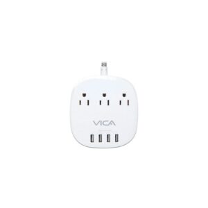 SUPRESOR DE PICOS VICA PARA ESCRITORIO 3 SALIDAS Y 4 PUERTOS USB